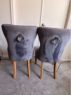 Velvet gray chairs