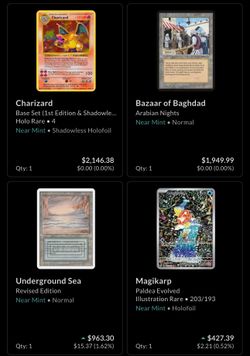 Trading cards for sale
