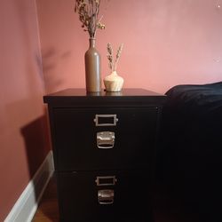 Pottery Barn Bedford 2-Drawer File Cabinet – Black (Solid Wood, Project Piece)