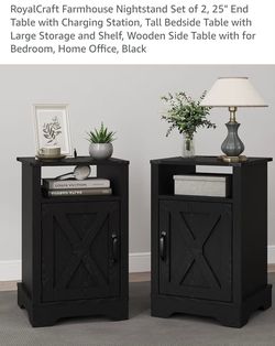 New! 2 nightstands with charging station