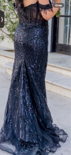 black glitter prom dress size large