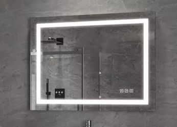 TOOLKISS Classic 36 in. W x 30 in. H Frameless Rectangular Anti-Fog LED Light Bathroom Vanity Mirror Front Light