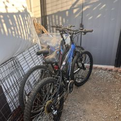 Pair Or Bikes With Helmets 