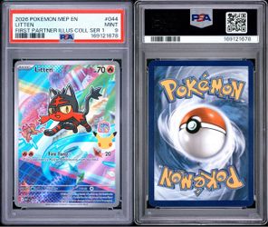 PSA 9 Litten #044 – First Partner Illustration Collection Series 1 – Pokemon TCG Card