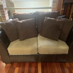 Loveseat, Table , Round Leather Table
