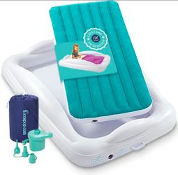 Hiccapop Inflatable Toddler Travel Bed w/ Safety Bumpers & Pump