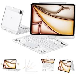 Transparent Case with Keyboard for iPad Pro 13 inch (M5/M4, 2025/2024)