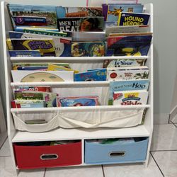 Kids Book Shelf With Books
