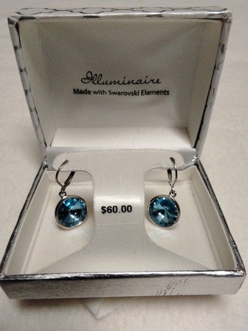 Crystal and Sterling Silver Earrings  by Illuminaire  New Price 