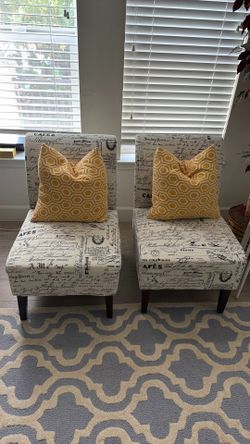 Fabric Accent Chairs - Set of two