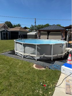 15x42 Intex steel frame pool with ladder and accessories. Buy one or all pieces