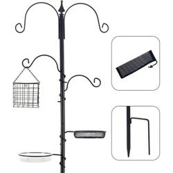 75.6" Height Bird Feeding Station Multi Feeder Hanging Kit with Suet Cage and Bird Bath