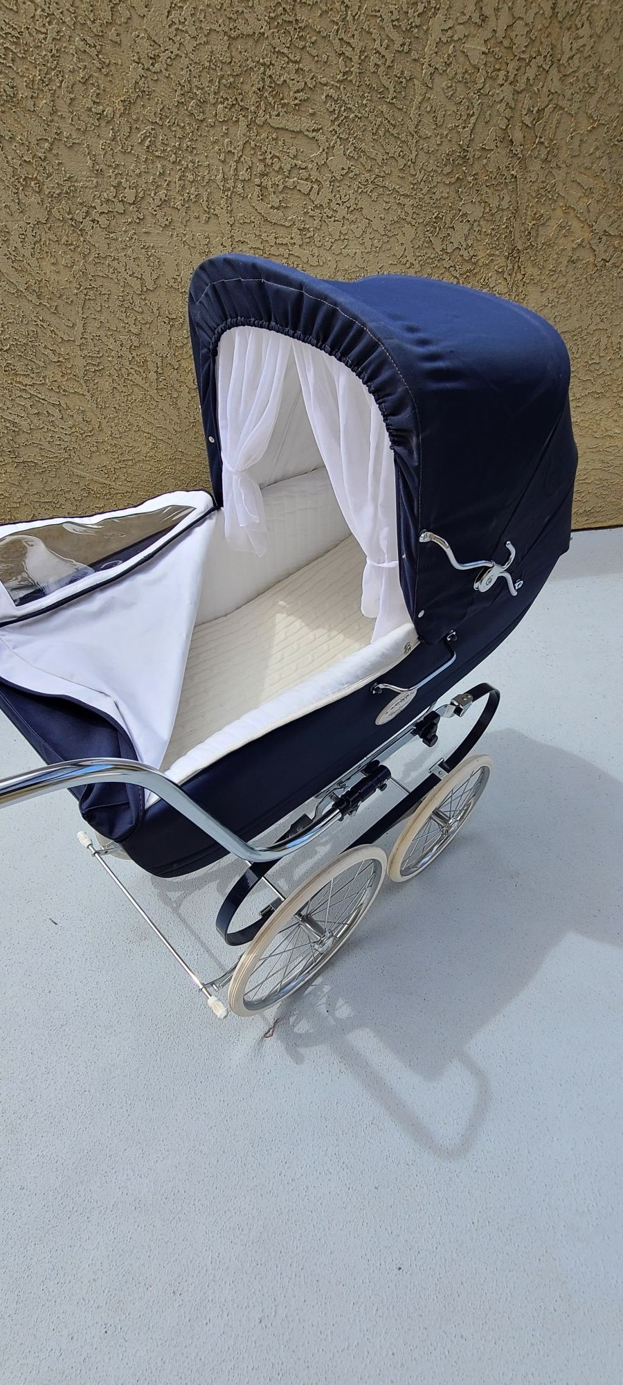 Inglesina classica pram in navy blue stroller royal carriage for Sale