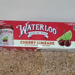 12-pack of Waterloo Cherry Limeade Sparkling Water. 