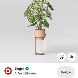 Artificial Marble Leaf in Gold Planter