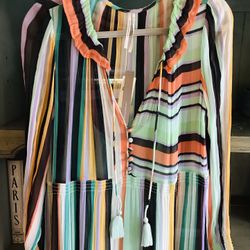 Anthropologie Original Maxi Dress In Vibrant Stripes. Size Small. Never Worn With Tags