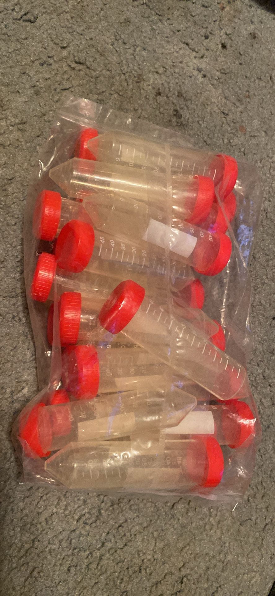 50mL Centrifuge Tube with Attached Red Screw Cap