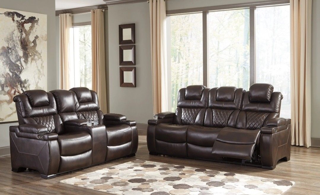Warnerton Chocolate Power Reclining Living Room Set