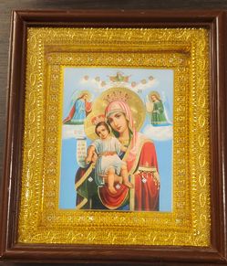Icon and Christ framed pictures