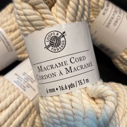 Macrame Cord 6mm  Natural