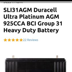 Duracell SL131AGM Battery's For Semi