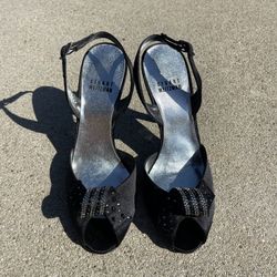 NWOT Stuart Weitzman Satin Slingback Peep Toe Heels Size 6M