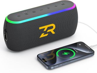 Bluetooth Speaker EQ Portable Bluetooth Speaker, Upgrade 40W Large Speaker Stereo Sound, IPX6 Waterproof, Support USB/AUX Input, Built-in Mic for Home