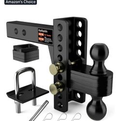 Aquilaplain 2" Adjustable Trailer Hitch - 6" Rise/Drop Height, 2'' & 2-5/16'' Ball Hitches 25000 Lbs Heavy Duty Towing Ball Mount with Hitch Tightener