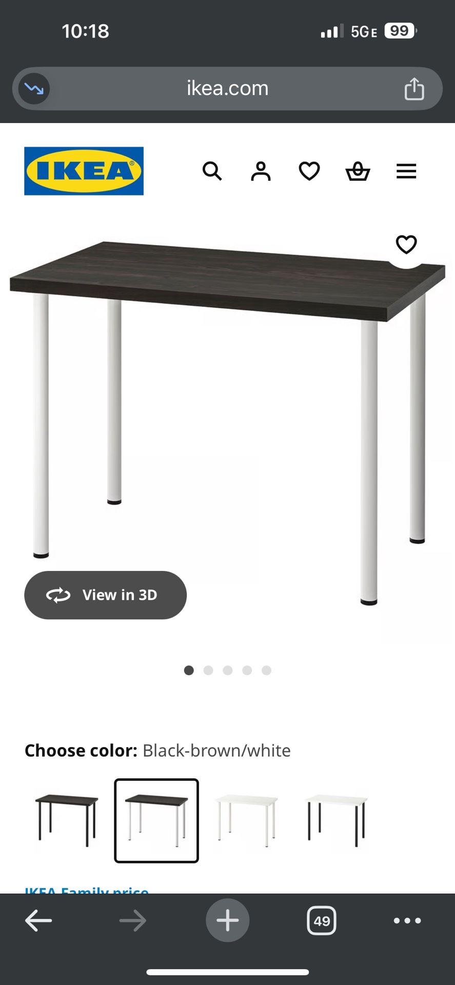 LINNMON / ADILS Desk, 39 3/8x23 5/8 "