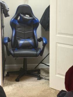 Black and Blue Racing Style Gaming Chair