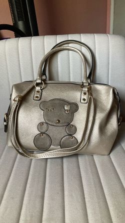 Gold Beige Teddy Large Handbag Purse