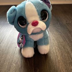 Coco Surprise Poncho Blue & White Bulldog Sitting Dog Soft Plush Toy 6” Zuru tag