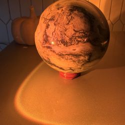 Large Moss Agate Crystal Sphere w/ druzy pockets 