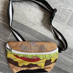 Hollister Cheeseburger Belt Pack Fanny Pack Zipper Pouch Adjustable Waist Strap