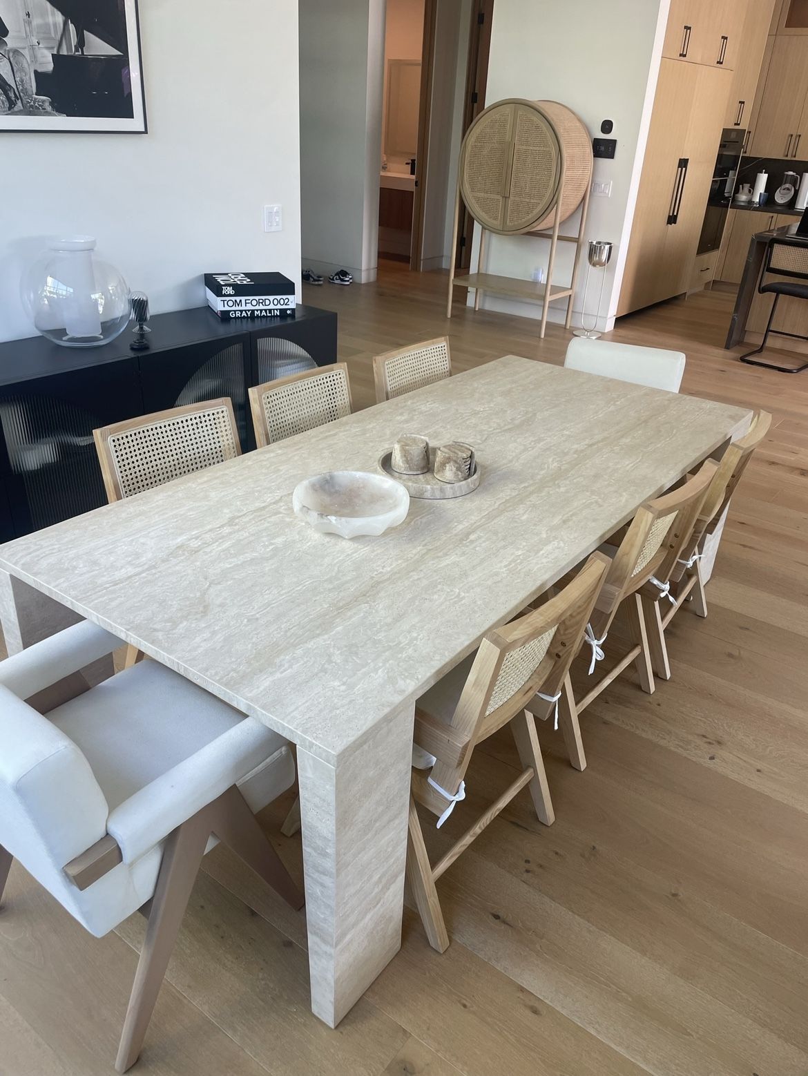 Italian Travertine Rectangular Dining Table - Restoration Hardware