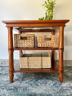 Vintage wood end table side table