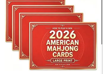 2026 Mah Jong Card Official NMJL Revision - Large Print - 4PCS Brand new. Never been used. Still in the box. BRAND NEW 2026 MAH JONG C