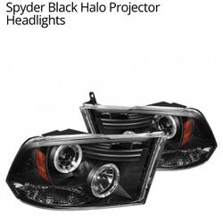 Spyder Black Halo Projector Headlights Dodge Ram 1500,2500,3500  Year 2009 - 2016