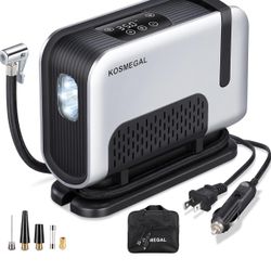 Tire Inflator Portable AC/DC Air Compressor with Digital Pressure Gauge, Electric Tire Pump for Car Tire