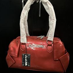 Lux de ville RED SHINY LARGE DOUBLE  BOW TOTE
