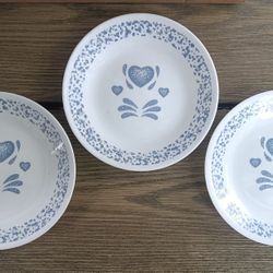 Vintage Corelle Blue Heart Set Of 3 Bread & Butter Plates ✨$15 For ALL✨
