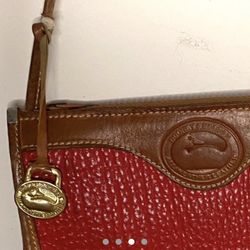 Dooney & Bourke Vintage 2000s Red And Brown Leather Bag