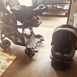 Graco Double Stroller And Carseat