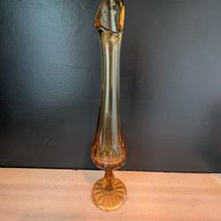 Vintage Amber Fenton Swung/Bud Vase 