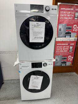 24” wide stackable front load washer and dryer set