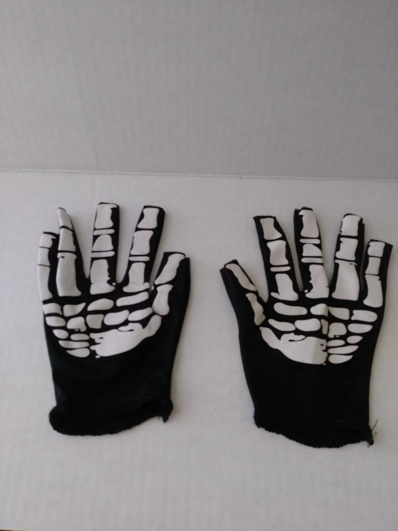 Skeleton Gloves Kids Medium Size 7/ 8 boys / girls