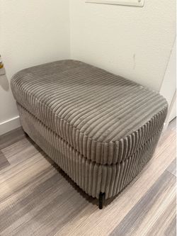 ottoman - Gray  Corduroy