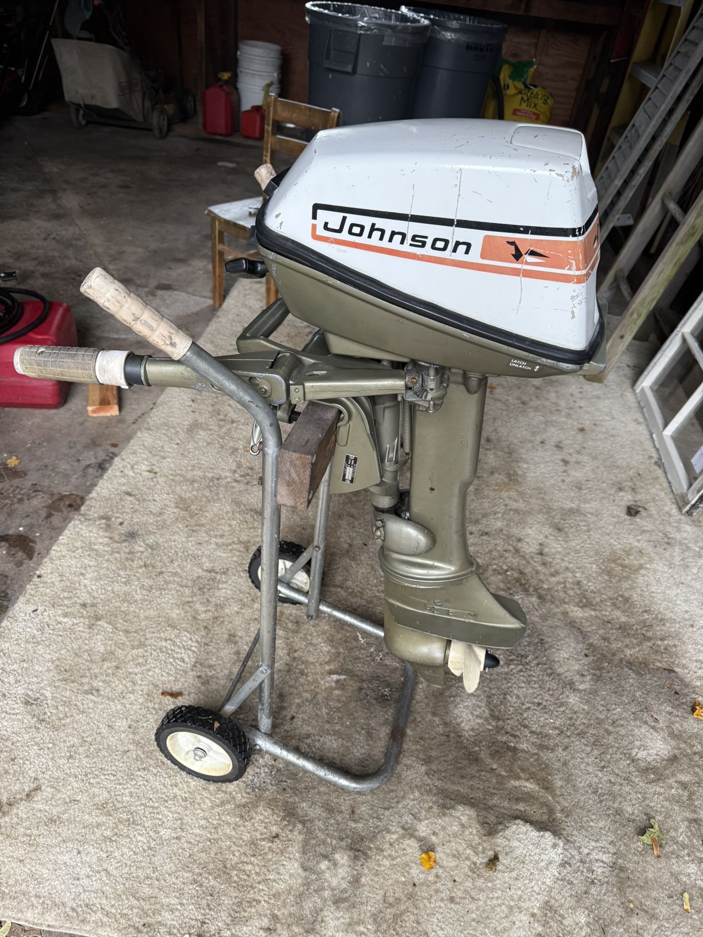 1973 Johnson 6 Hp Outboard And Gas Tank