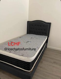 Twin size bed frame with mattress