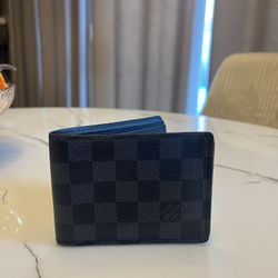 Louis Vuitton Black And Gray Checkered Canvas  Wallet